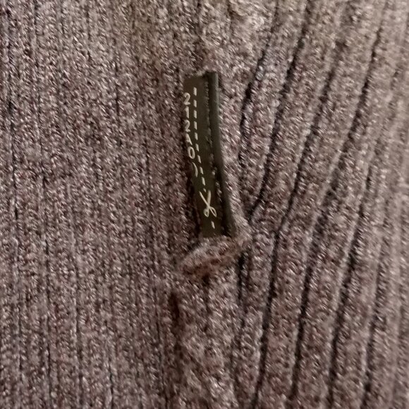 Zara Knit Gray Ribbed Cropped Cardigan With Removable Faux Fur Collar M - Picture 6 of 6